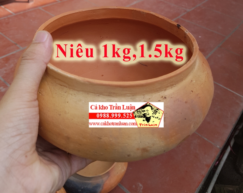 kích thước niêu cá kho 1kg