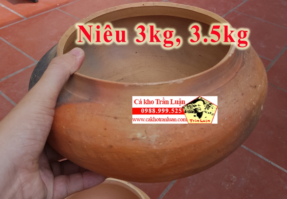 kích thước niêu cá kho làng vũ đại 3kg