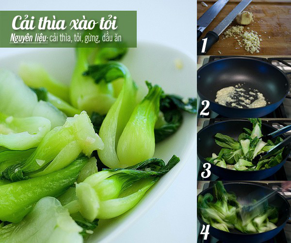 Cách làm món cải thìa xào tỏi: Cách làm món cải thìa xào tỏi: