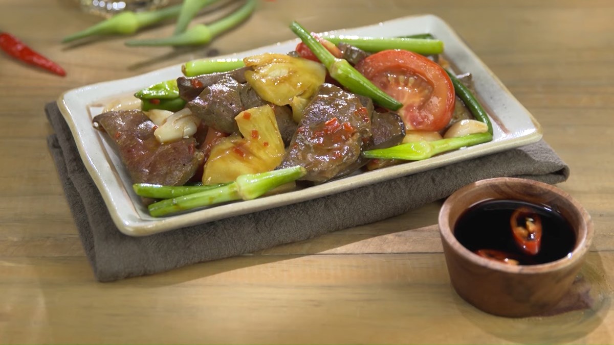 gan bò xào dứa gan bò xào dứa