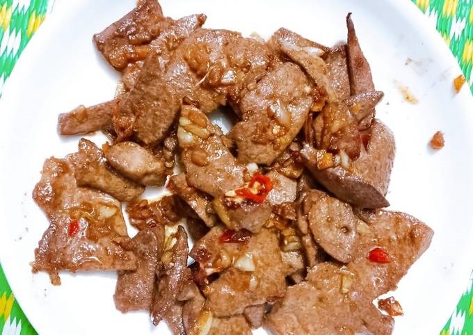 gan bò xào tỏi gan bò xào tỏi