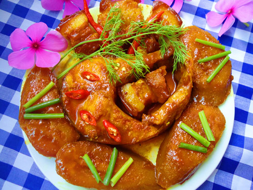 ca kho chuoi xanh